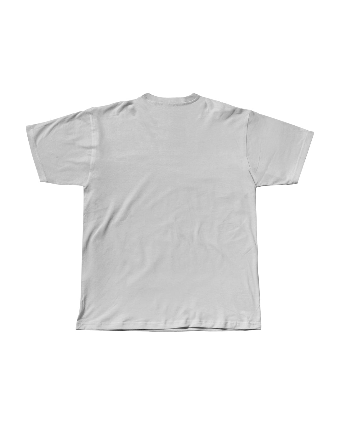 White streetwear t-shirt with abstract turquoise chest print by Glim Clothing.