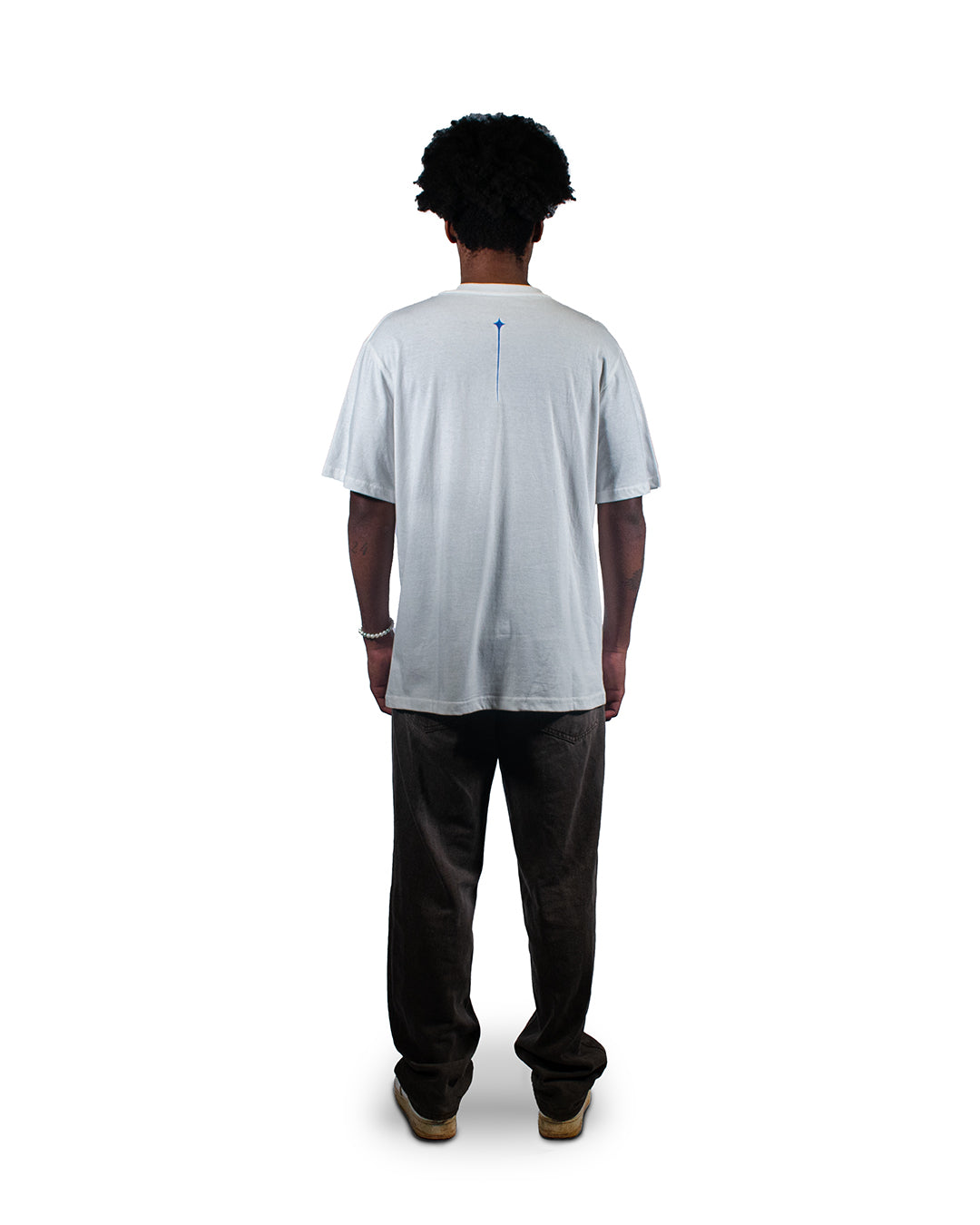 Graphic t-shirt with symmetrical Equilibrium design.