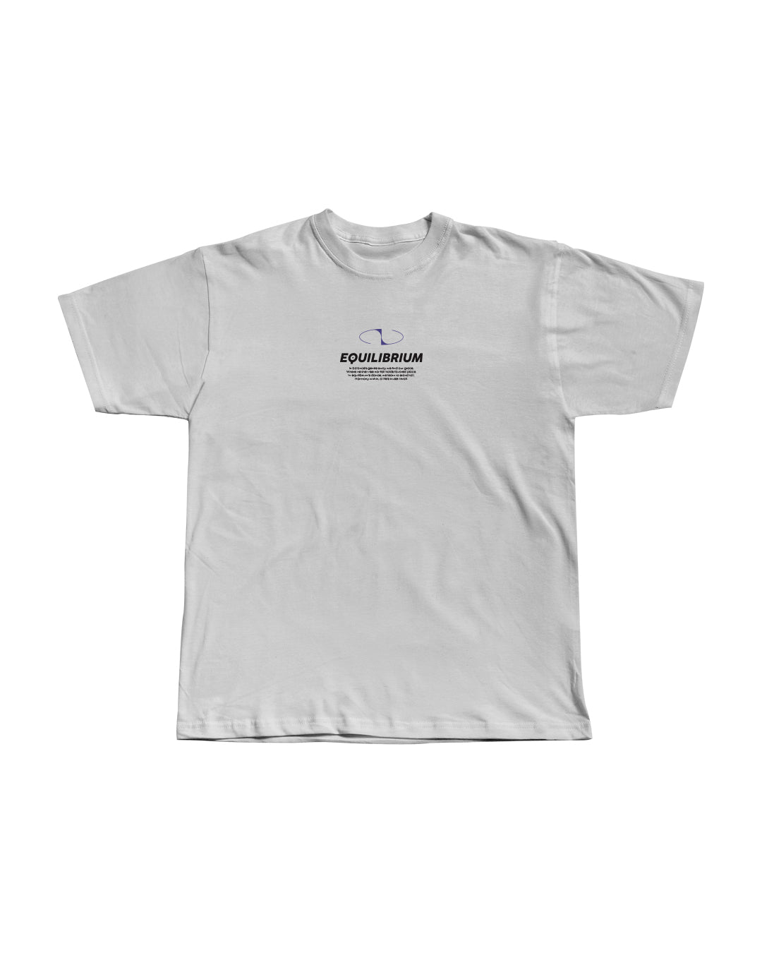 Graphic t-shirt with symmetrical Equilibrium design.
