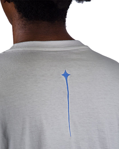 Graphic t-shirt with symmetrical Equilibrium design.